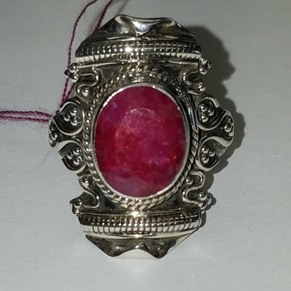 New Sterling Silver Ruby Ring - Picture 7 of 7